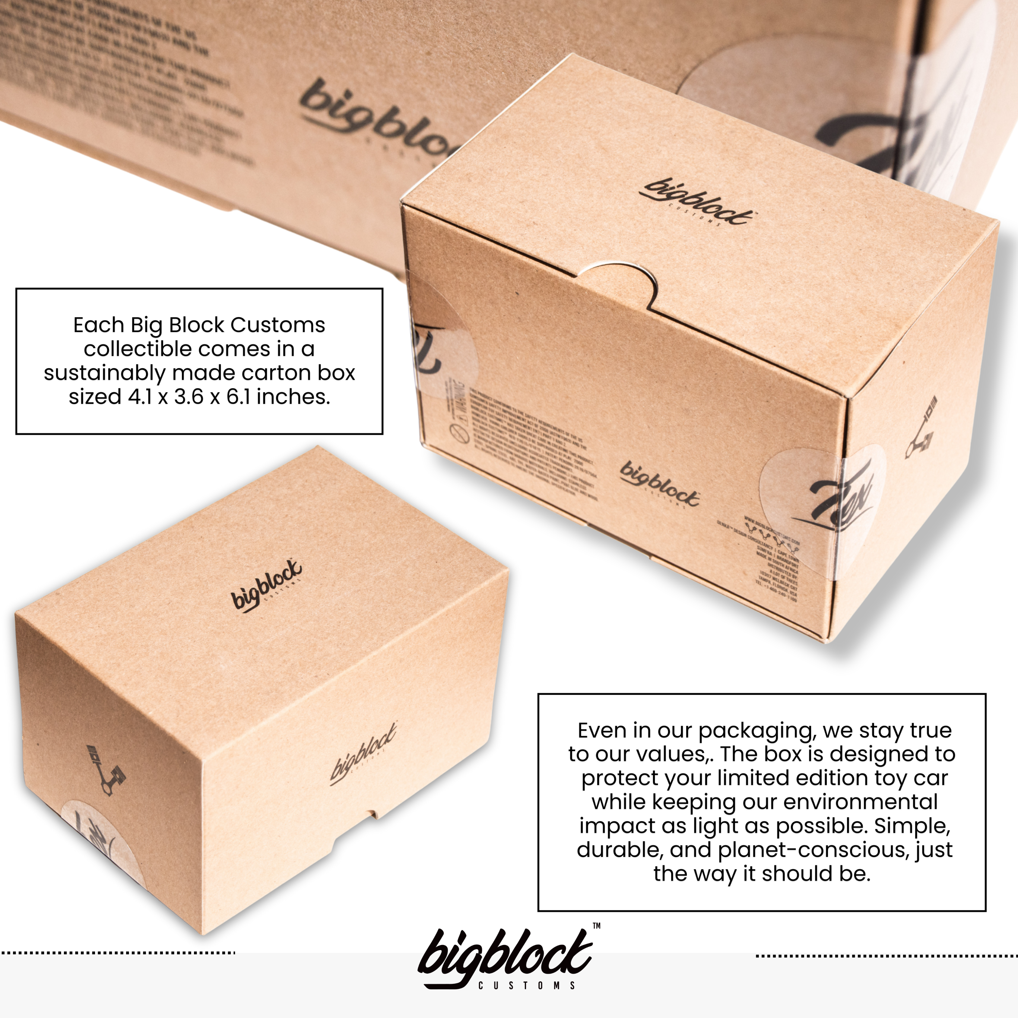 Brown cardboard boxes with 'bigblock' branding on a white background