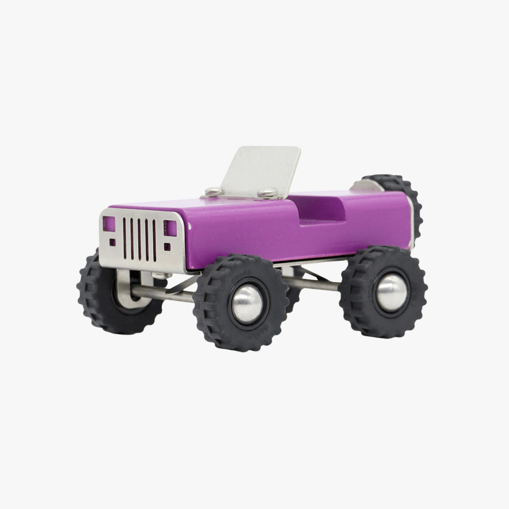 Purple Jeep wooden toy car 