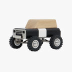 Bronco wooden Toy truck with wooden top on a white background