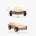 Handcrafted small wooden car Wagon with rubber wheels
